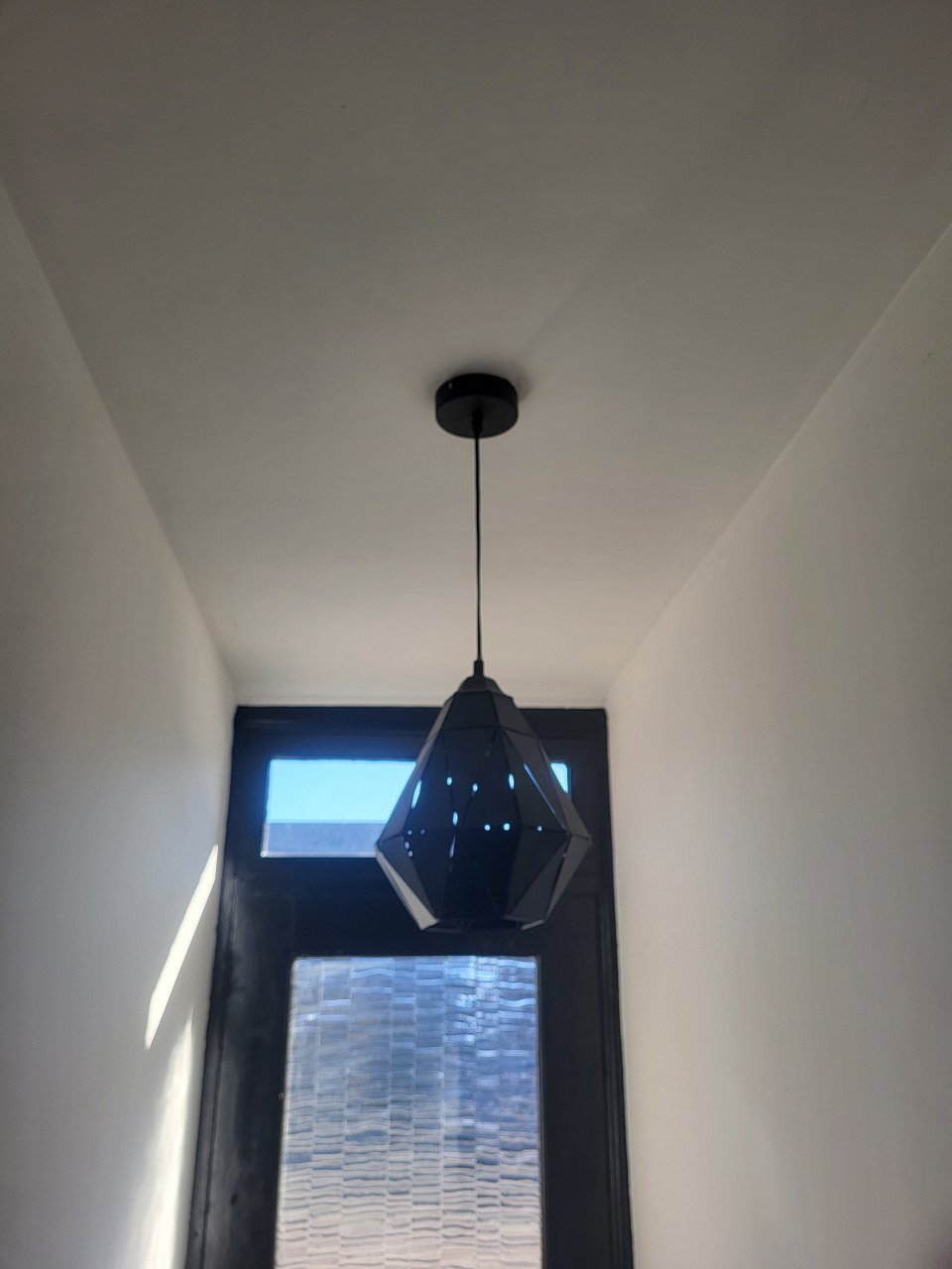 2 zwarte hanglampen