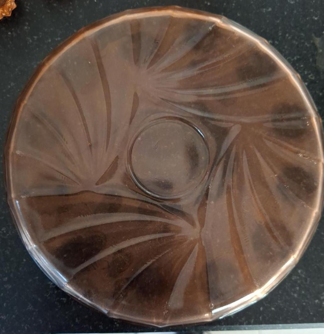 Prachtige Art Deco likeurset 14 delig – amberkleurig glas