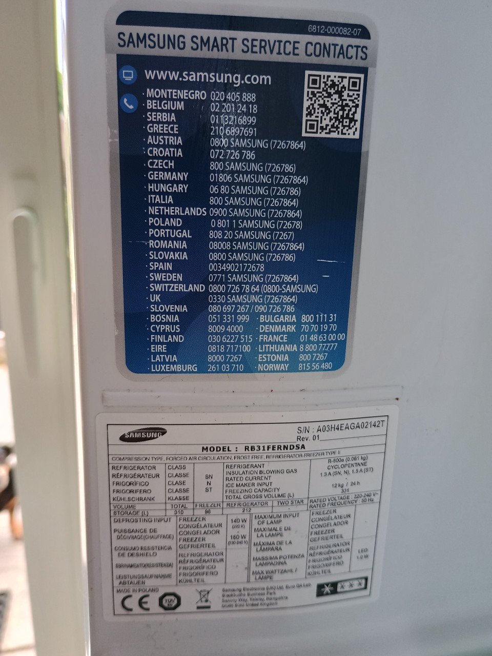 Samsung koel/vries combinatie