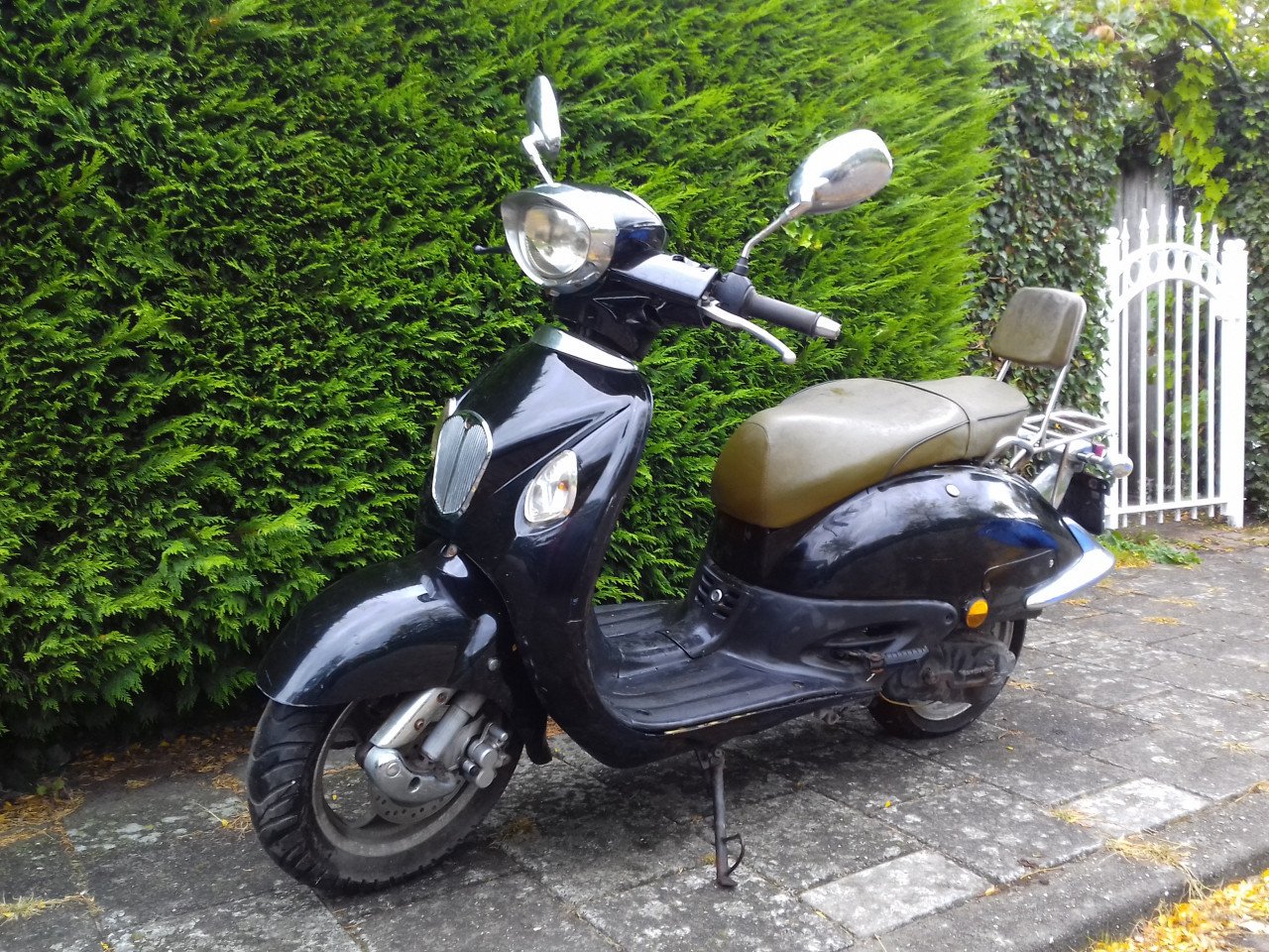 ZNEN retro scooter 2008 50cc blauw kenteken snorfiets