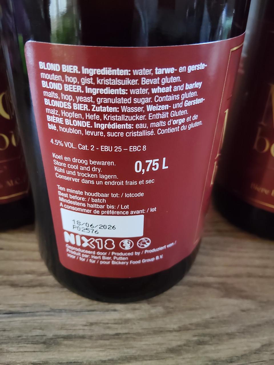 3 flessen 75cl blond speciaalbier Merci Beaucoup