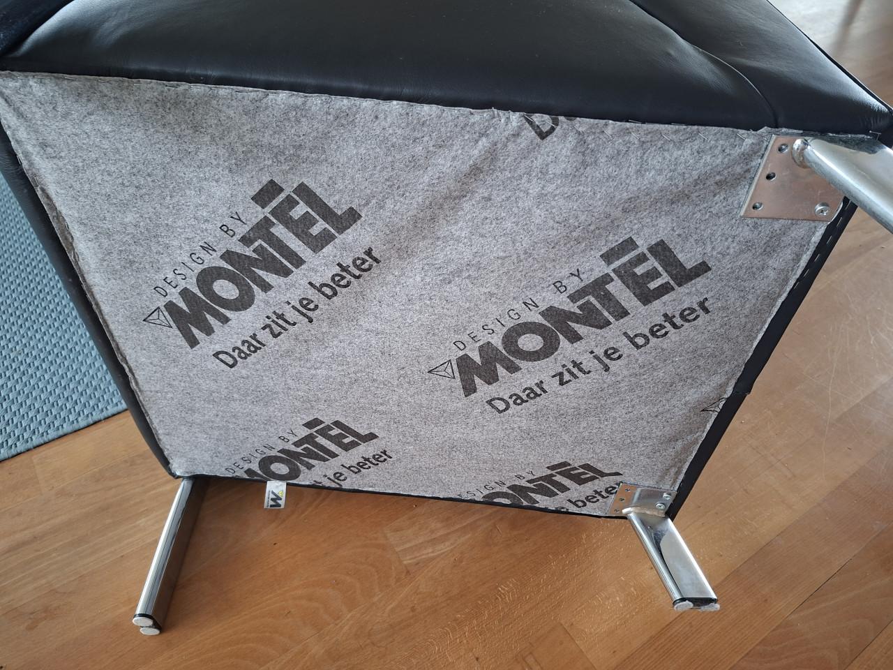 Montel fauteuils zwart leer