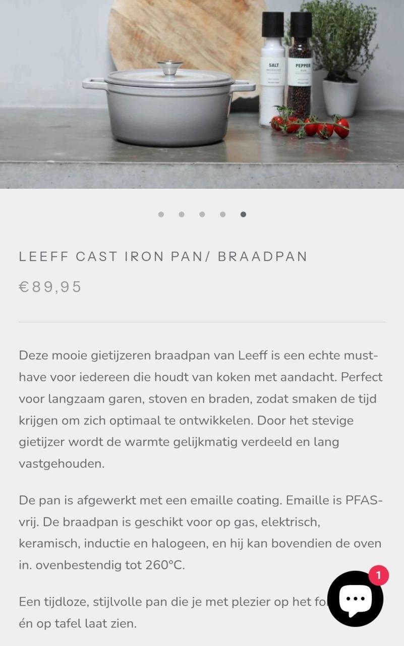 NIEUWE Gietijzeren braadpan 24 cm van LEEFF