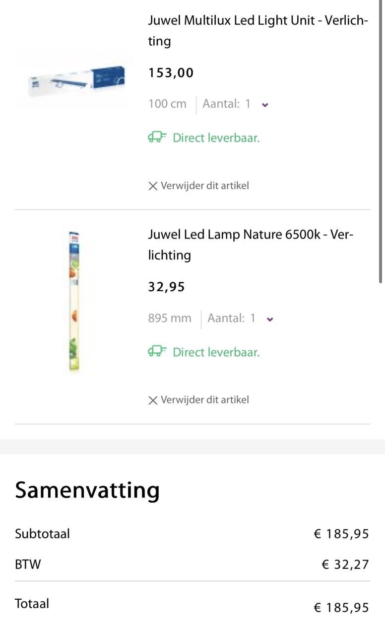 Juwel lichtbalk multilux LED 100 cm + nieuwe lamp.
