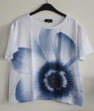 Shirt blauw wit patroon maat 36
