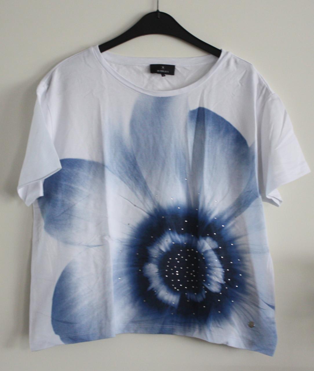 Shirt blauw wit patroon maat 36