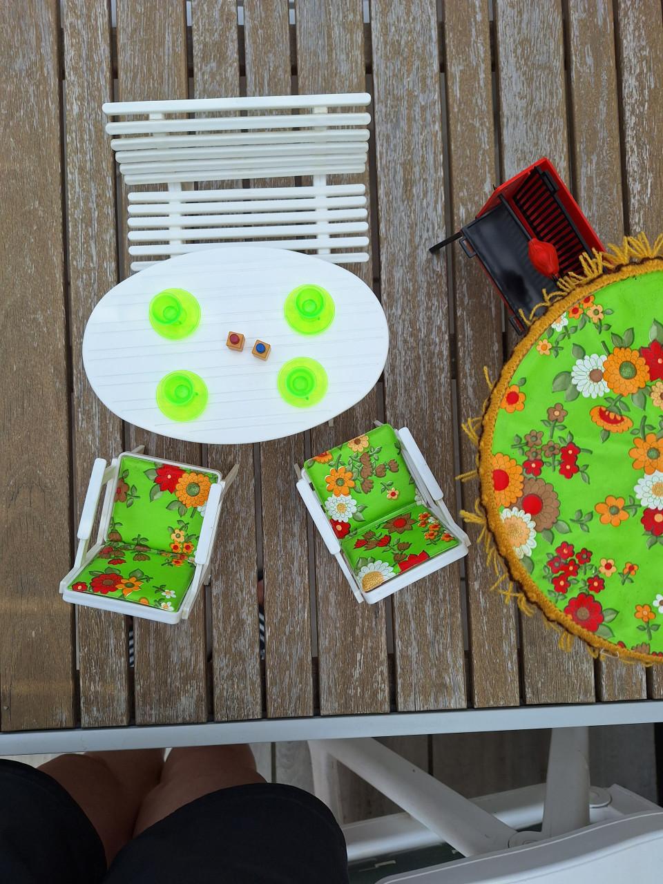 Tuinset voor barbie + bbq en accessoires