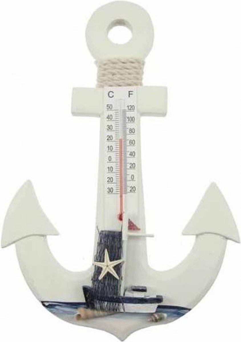 Houten anker met thermometer