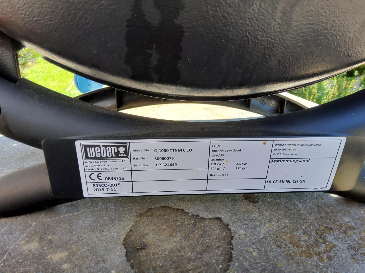 Weber gas BBQ