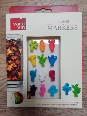 NIEUW: Vacu Vin Glass Markers - set van 12 party figuurtjes!