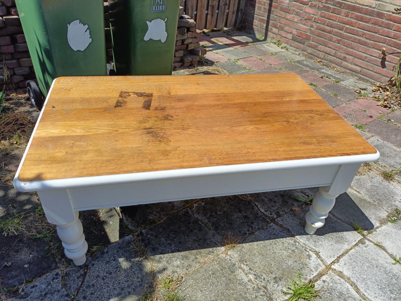 Massief grenen salintafel opknapper