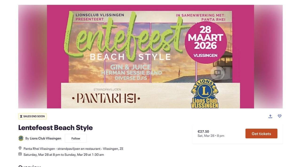 2 kaartjes Lentefeest PantaRhei Vlissingen 2 voor de prijs van 1