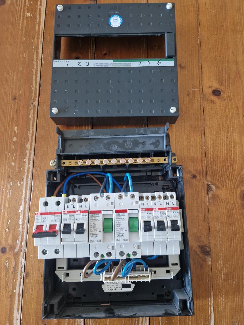 ABB Groepenkast met hoofdschakelaar, 5 groepen, 2 aardleks