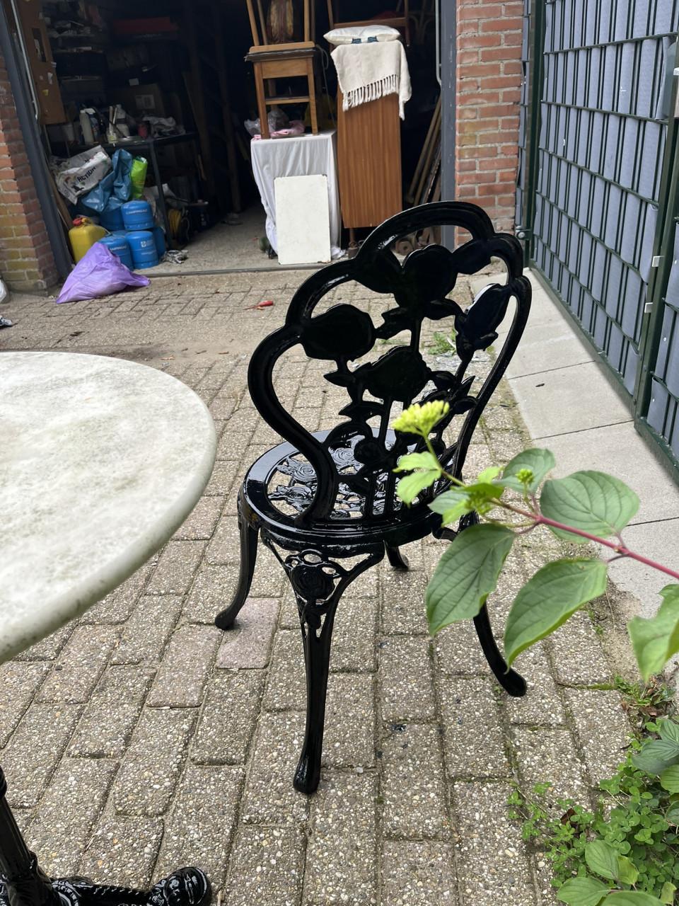 Bistro set, 2 stoelen en 1 tafel, kleur zwart