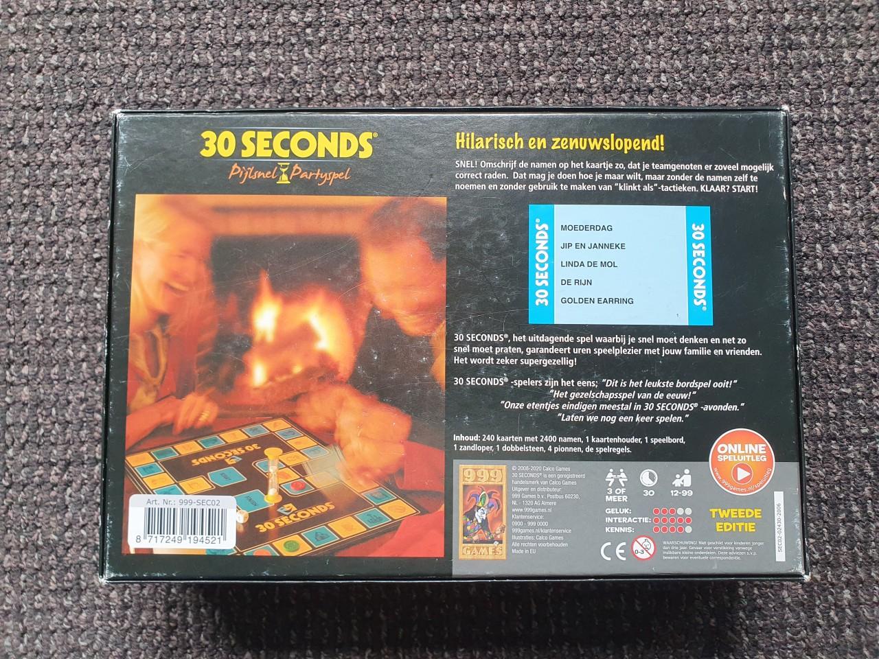 Het erg leuke 30 SECONDS gezelschapsspel in keurige staat