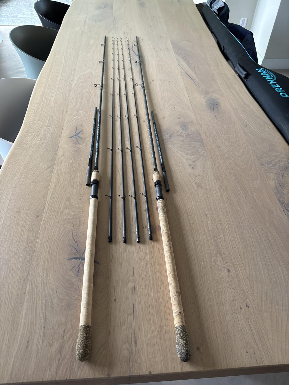 2 x unieke Drennan feeders 10-11 feet demo en nieuw