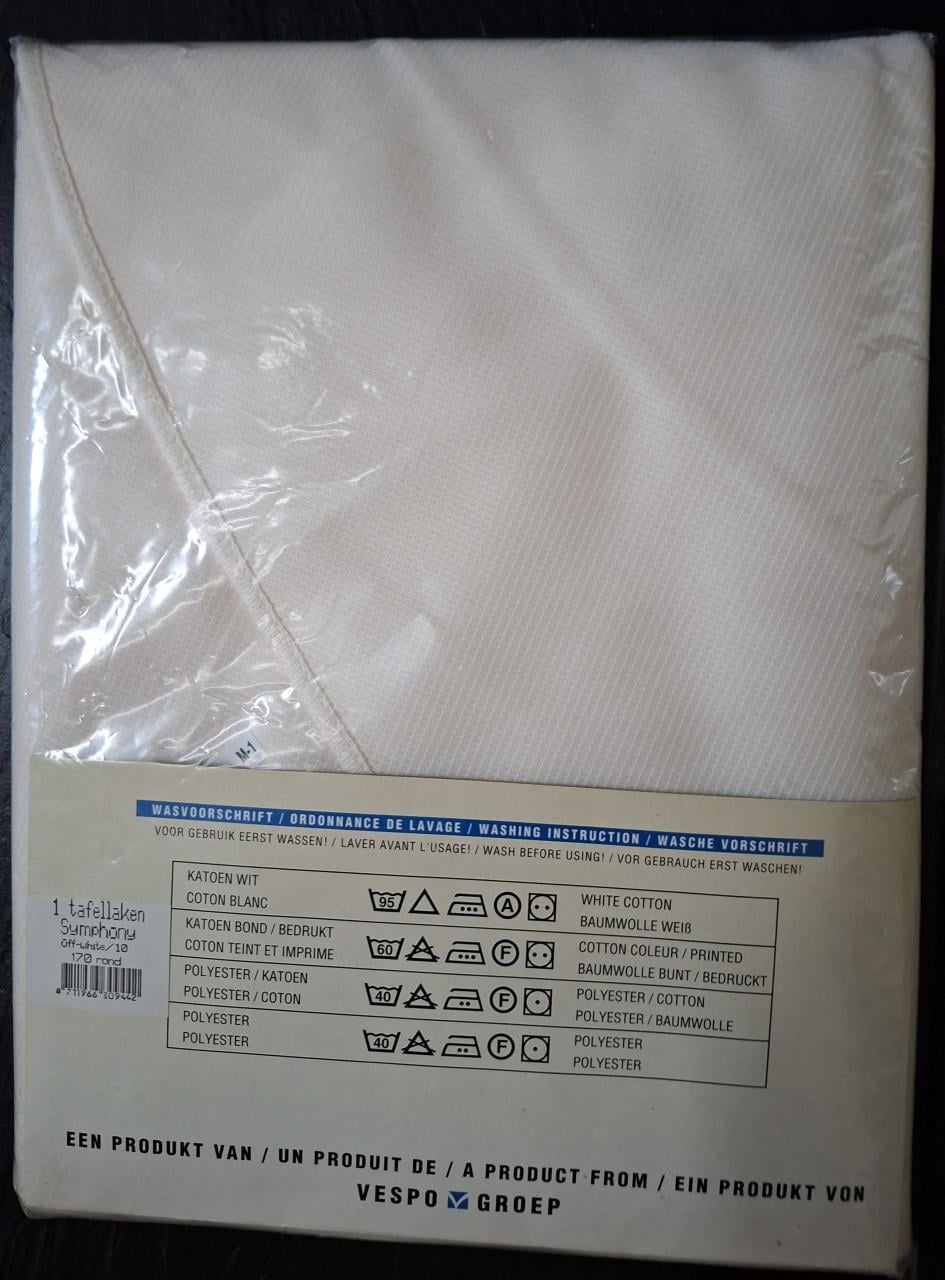 Ecru tafelkleed, rond,nieuw 170 cm