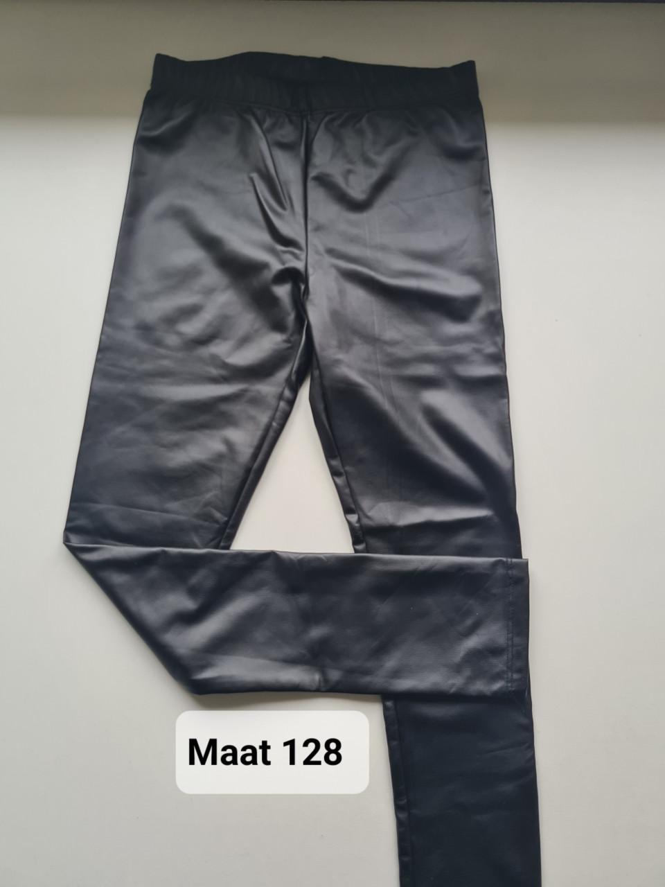 Zwarte PU skinny legging van Kids Maat 128
