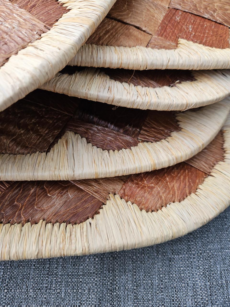 Set van 6 handgemaakte placemats van natuurlijke materialen