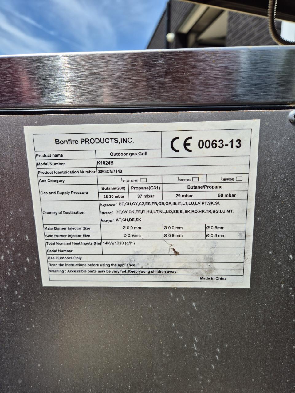Te koop: Bonfire gas bbq