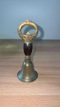 Antieke Koperen Tafelbel/Barbel met Flesopener Jaren '60/'70