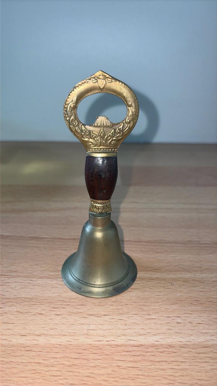 Antieke Koperen Tafelbel/Barbel met Flesopener Jaren '60/'70