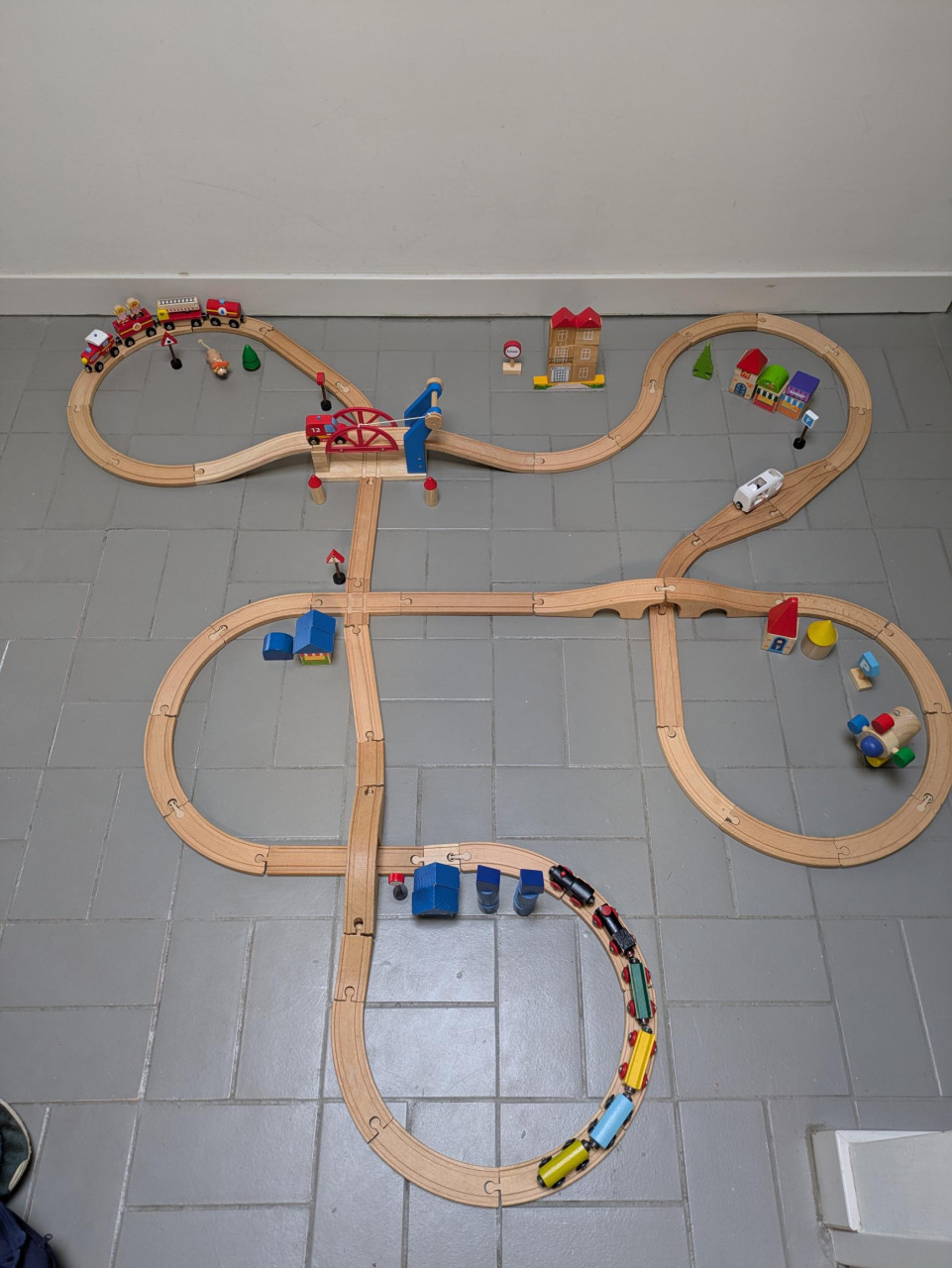 Houten treinenset