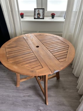 Tuintafel rond inklapbaar hard hout