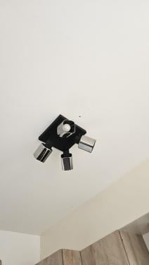 Plafondlamp zwart vierkant 4 spots lucide