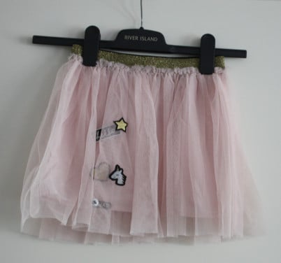Roze tulle rokje maat 122