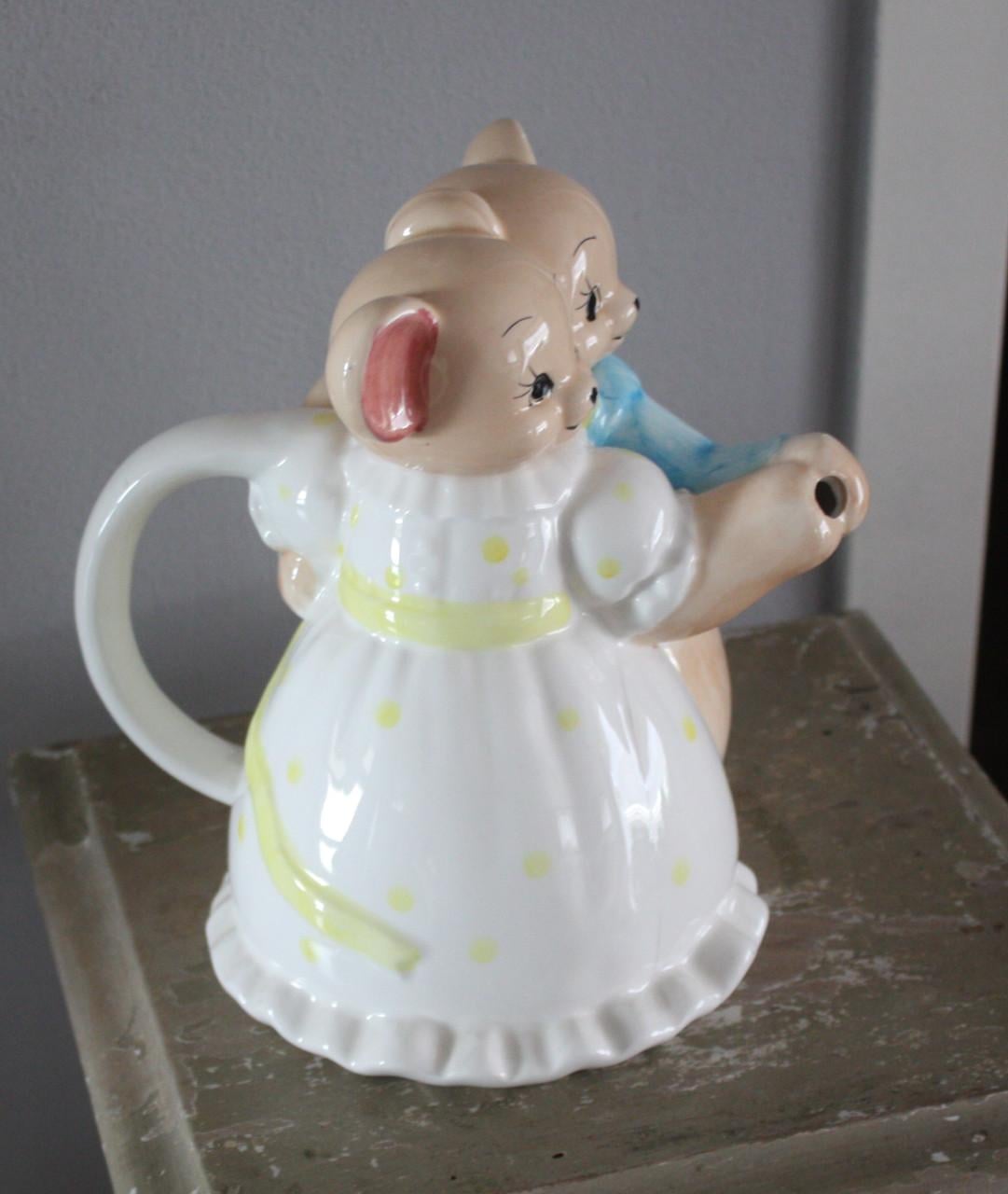 Hele schattige theepot bruidspaar muizen