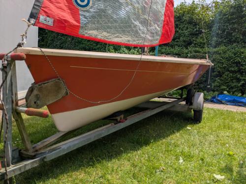 Tasar, open zeilboot, 2 persoonszeilboot op trailer, BIEDEN