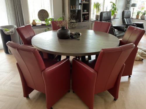 6 eetkamerstoelen leer