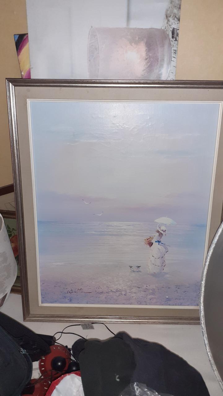 Schilderij "Roei-Boot gestrand in de Duinen "