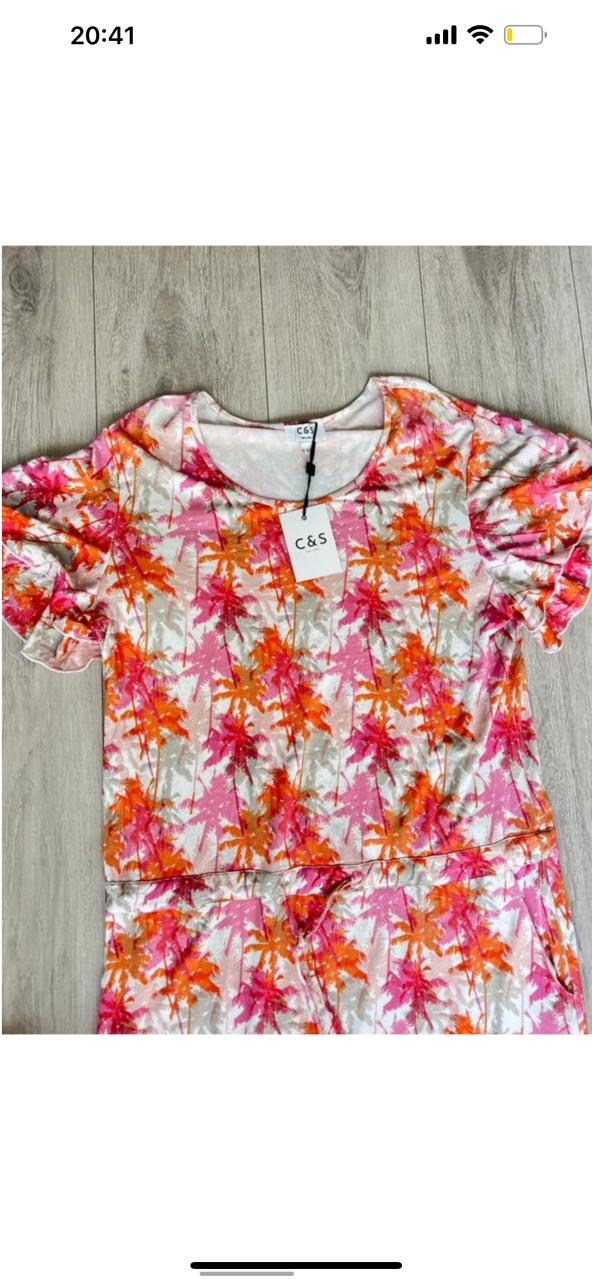 C&S The Label jurk palmbomenprint maat L