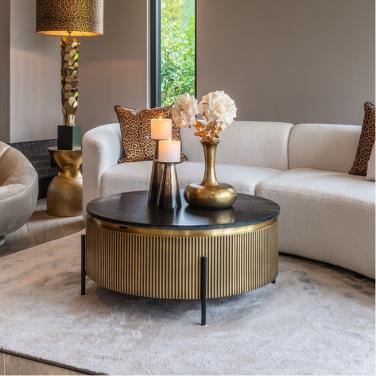 Richmond Interiors Ironville salontafel – zwart marmer/goud