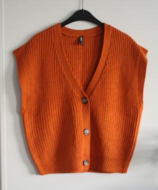 Oranje mouw lozen vest  maat m-38