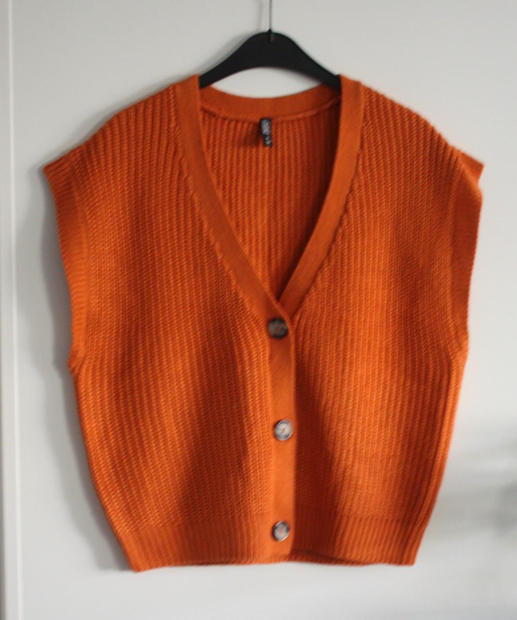 Oranje mouw lozen vest  maat m-38