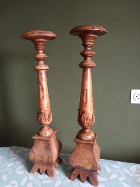 Houten kandelaars