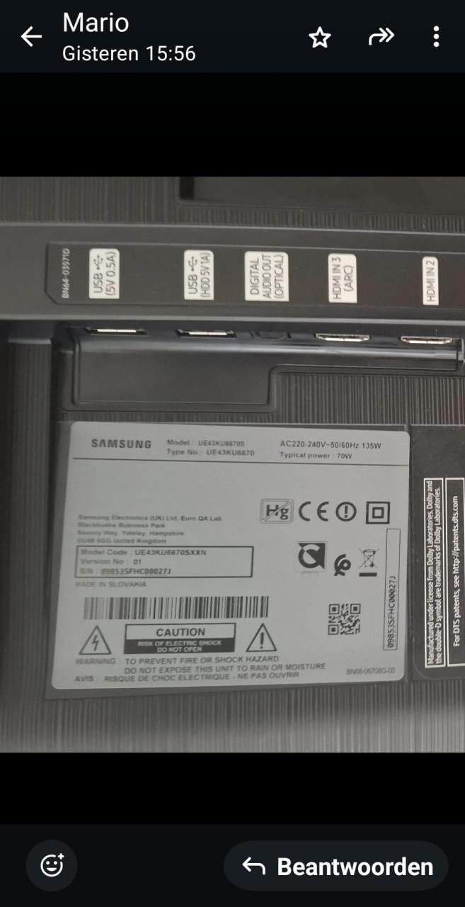 Samsung smarttv curved 43 inch zgan €199