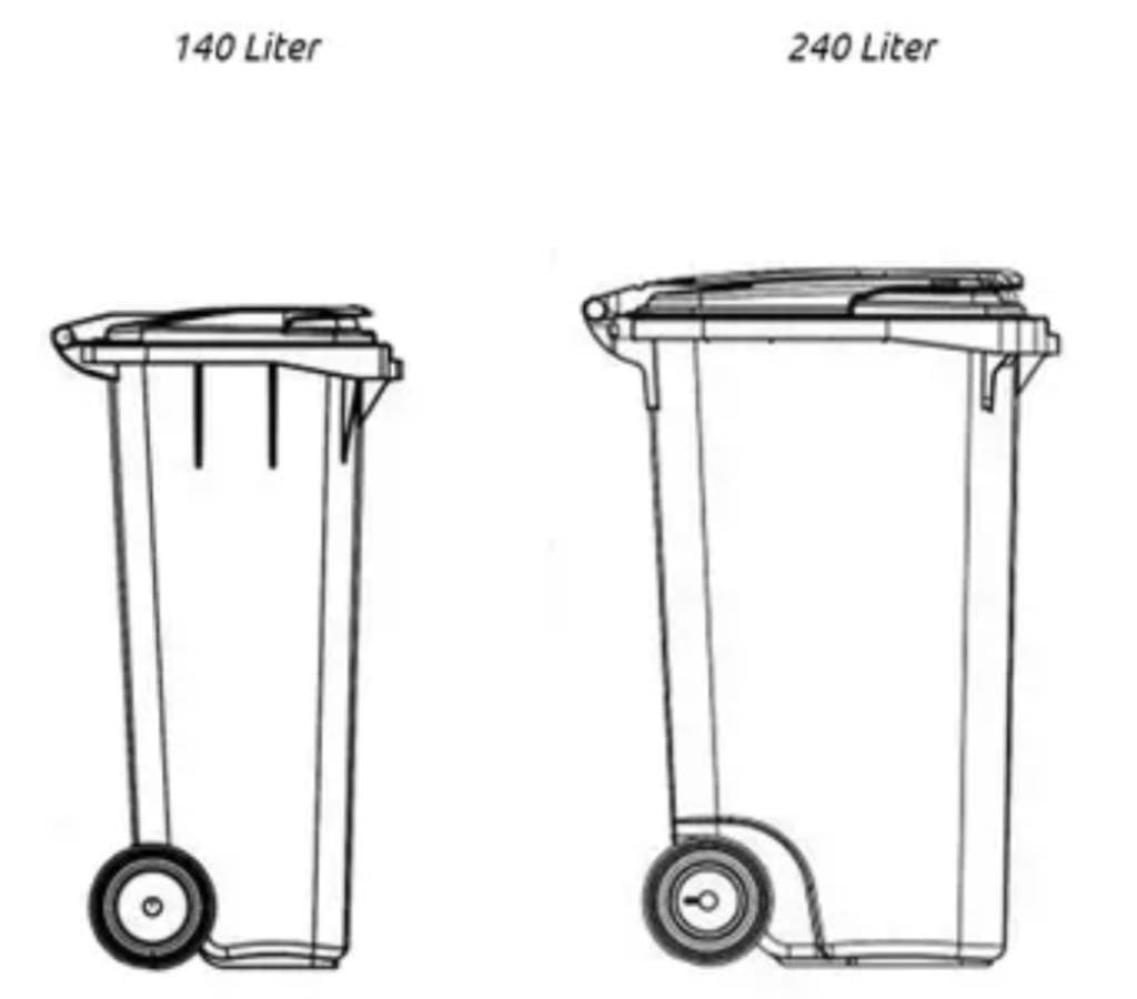 Afvalcontainers (240L en 140L) en containerzakken (240L)