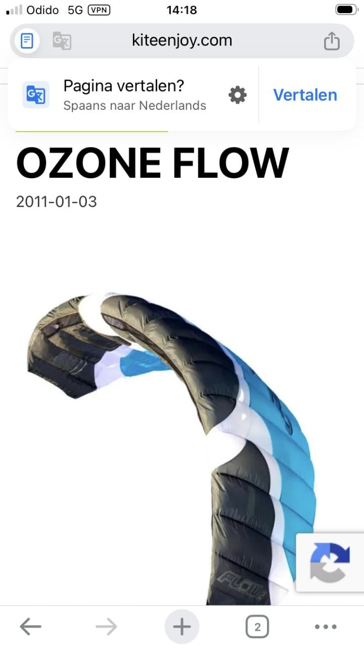 Ozone 3.0 powerkite 2 lijns bestuurbare vlieger als nieuw