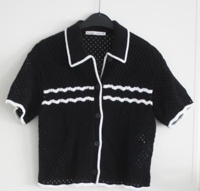 Gebreide vest zwart wit  maat xs