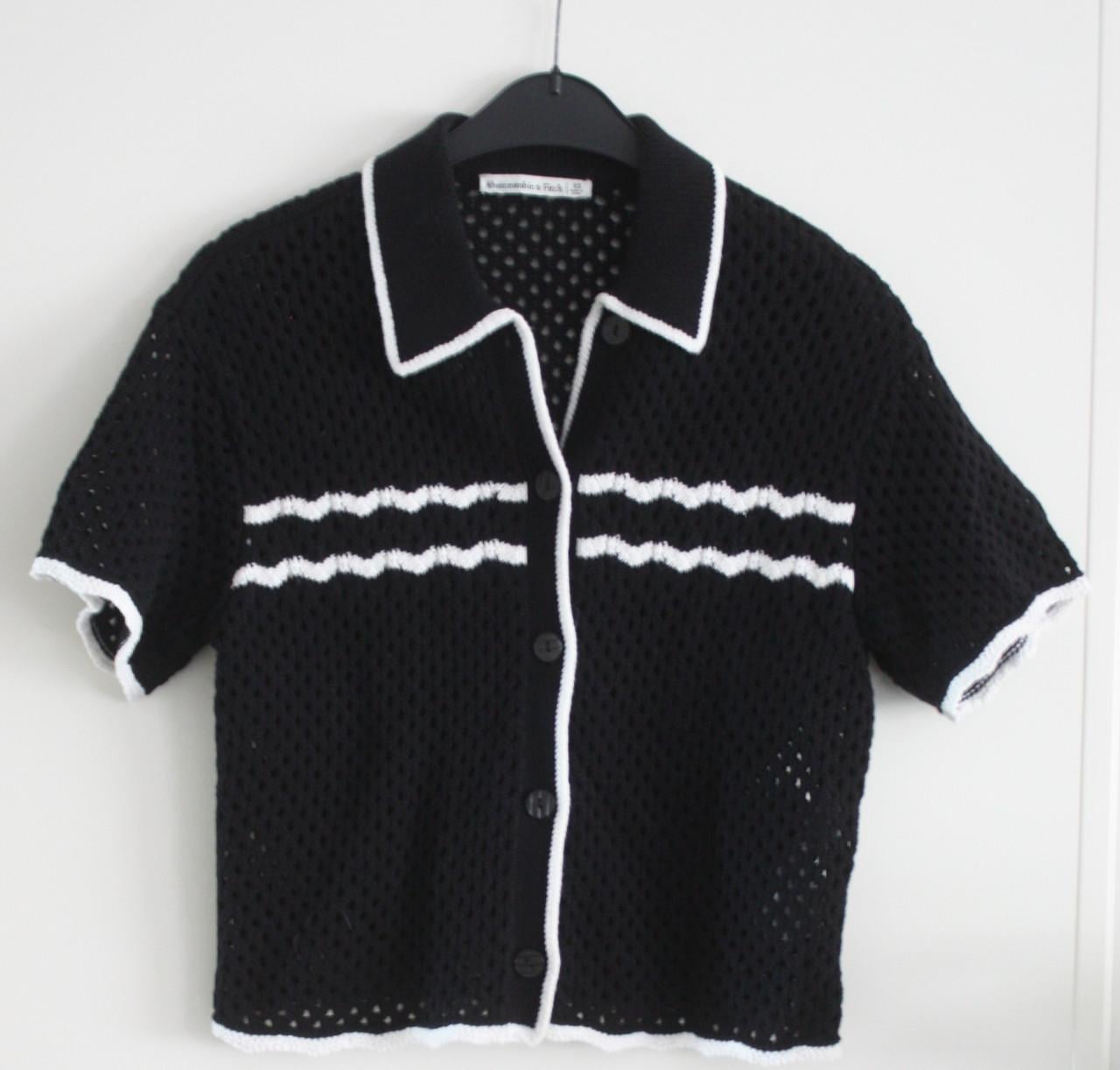Gebreide vest zwart wit  maat xs