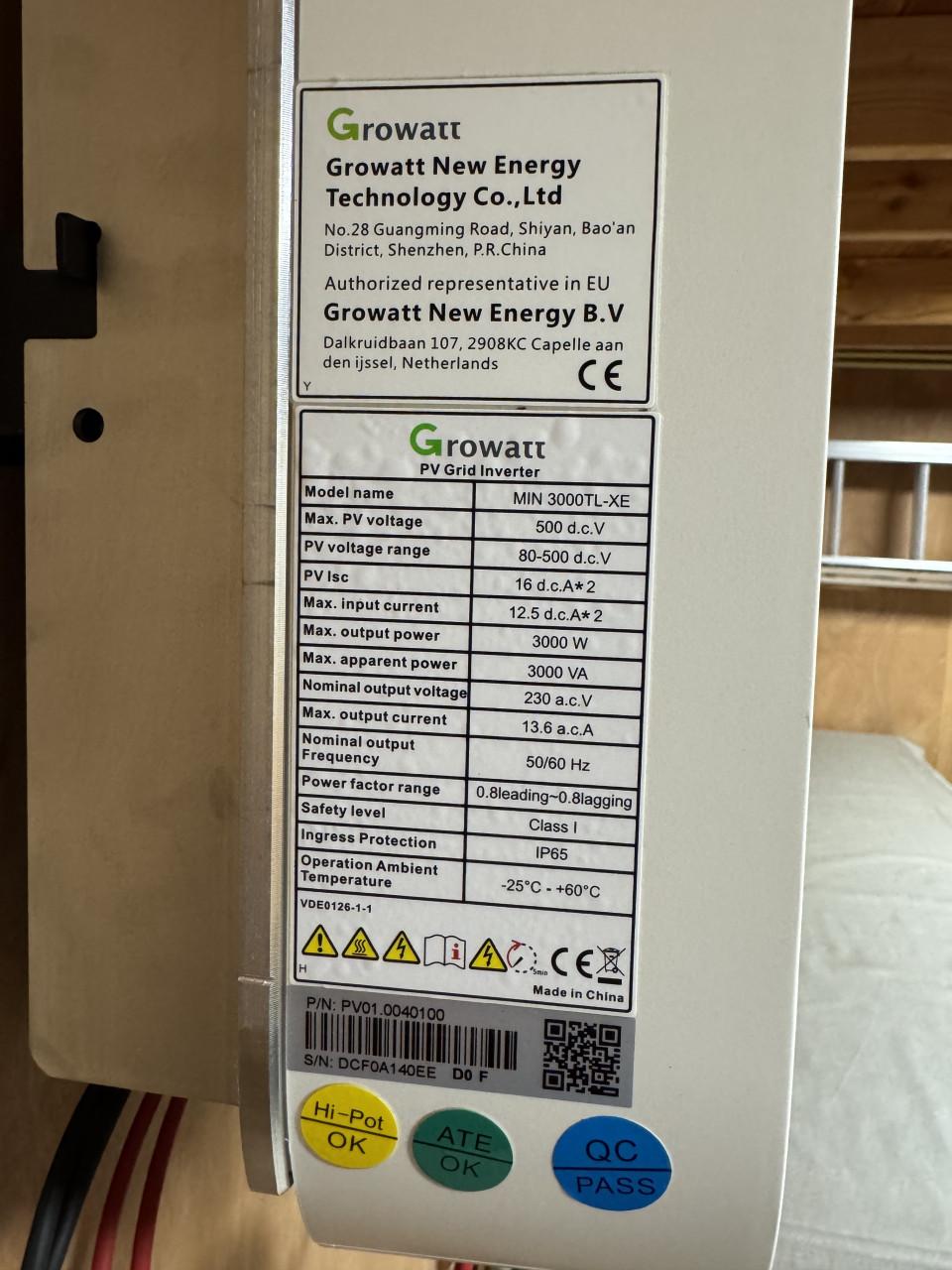 Growatt MIN 3000TL-XE PV omvormer