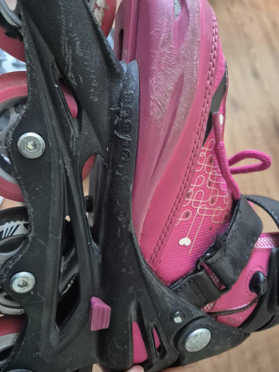 Verstelbare skeelers, roze maat 29-33, gebruikt
