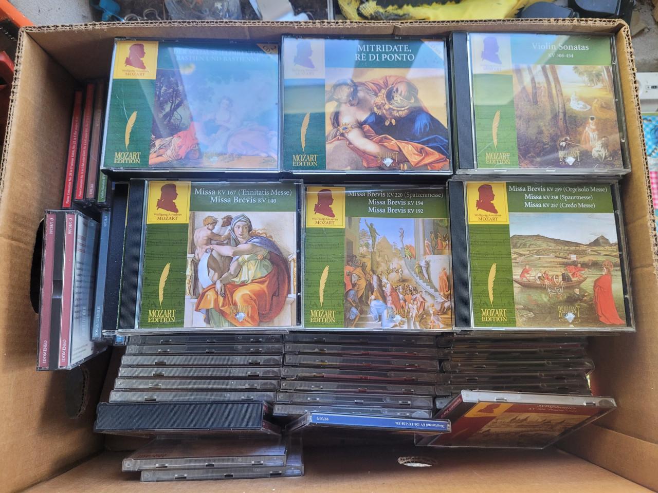 Doos vol Mozart cd's in zeer goede staat