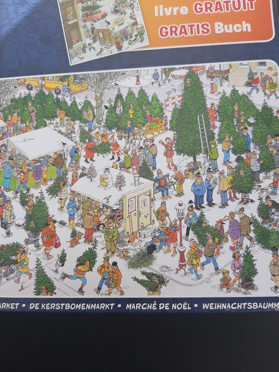 Jan van haasteren het kerstdinner en kerstbomenmarkt 2000 stukjes