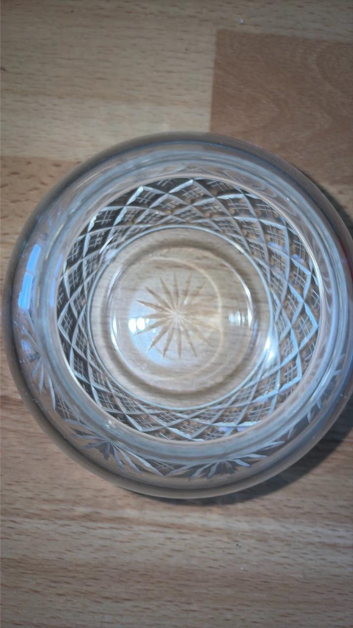 Vintage Kristallen Rozenbowl Handgeslepen