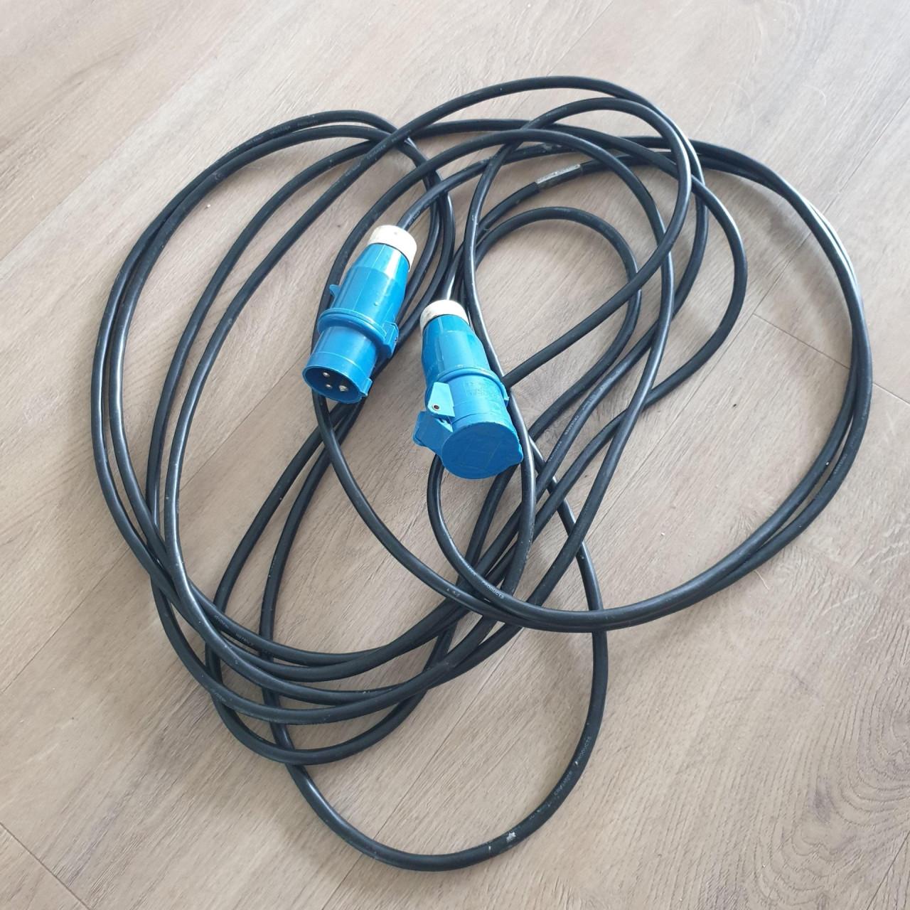 10 mtr Verlengkabel CEE 230V 16A - Blauw caravan/camping